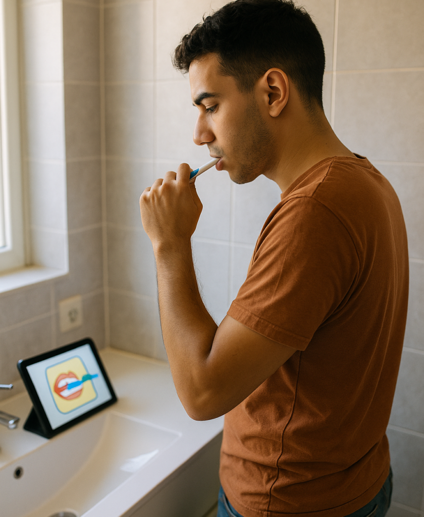 Persoon-die-extra-visuele-ondersteuning-nodig-heeft-bij-het-tandenpoetsen